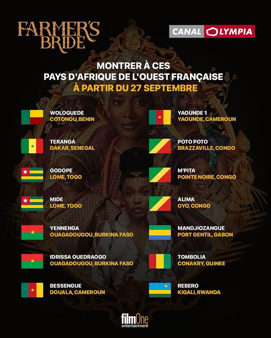 Farmer’s Bride will hit cinemas in all francophone countries in Africa [Instagram/@filmoneentertainment]