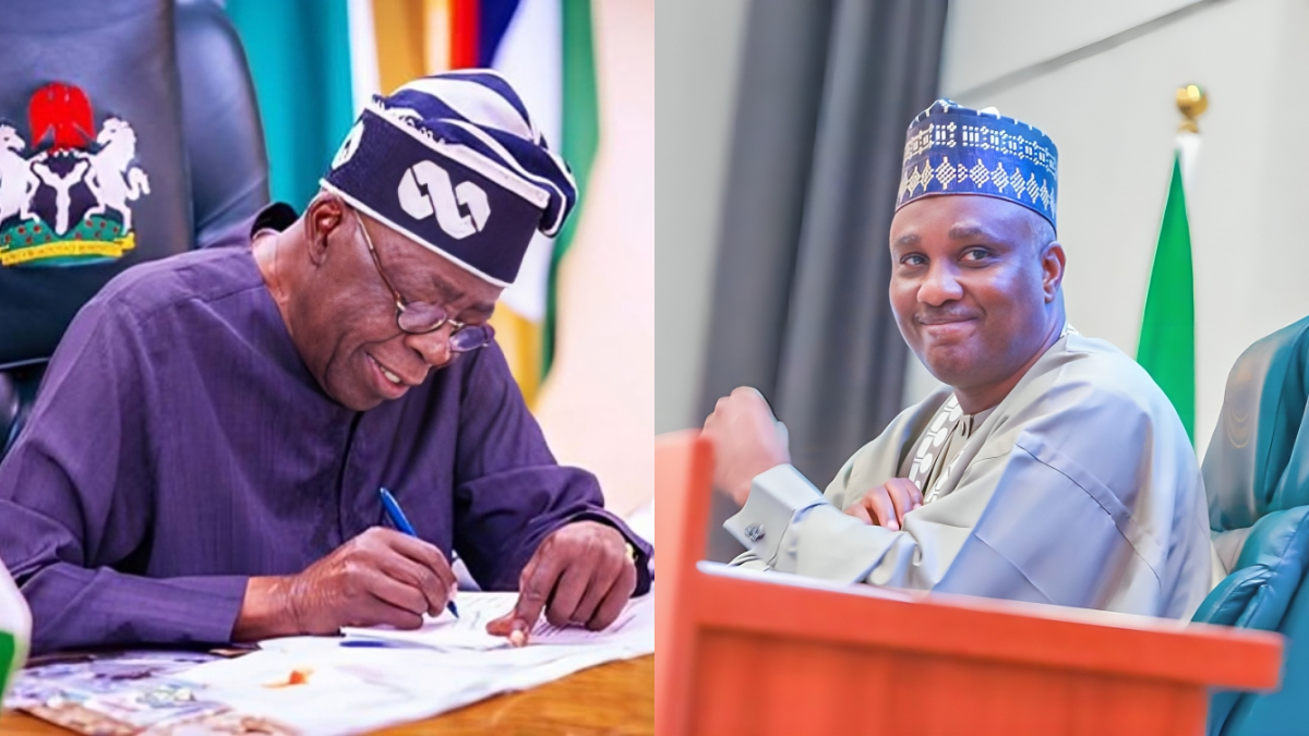President Bola Tinubu and Hon Abbas Tajudeen. [Facebook]