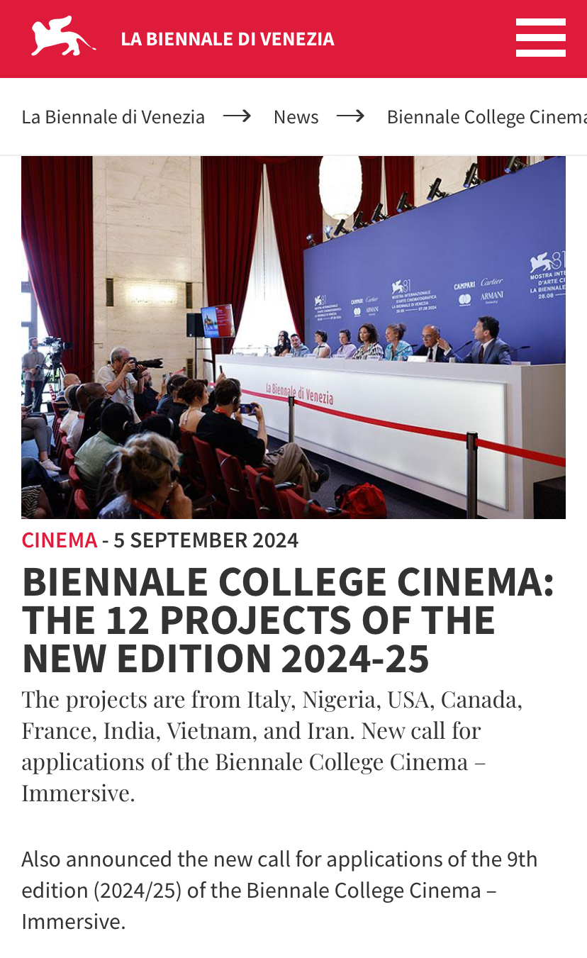 Biennale College Cinema announces Kenyan-Nigerian project for next edition